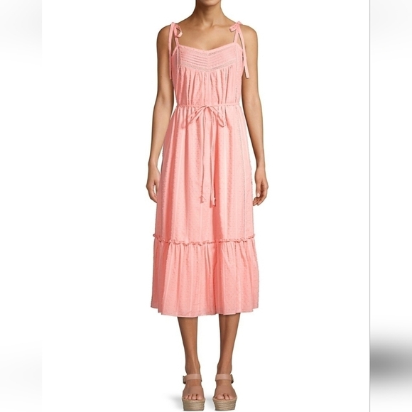 Rebecca Taylor LA VIE Kelsey Textured Midi Dress In Color Blossom Size L - Picture 11 of 16